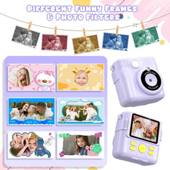 Gofunly Children's Instant Print Camera Thermal Printing Digital Camera 2.4" 1080P Camera Toy For 6-12 Years