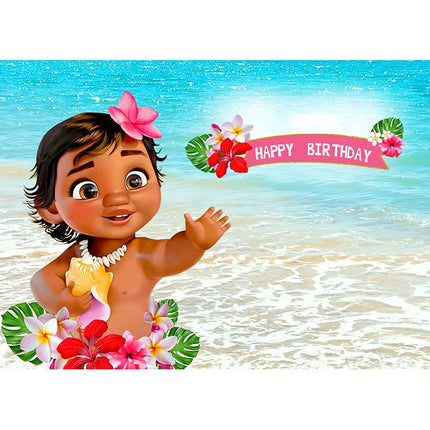 New Disney Moana Birthday Decoration Tableware Balloons Cups Plates Set Banner Vaiana Moana Theme Birthday Party Deco Supplies