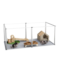 Acrylic Pet Dog Playpen Box, Indoor with Waterproof Pad, Puppy Crate, Kennel Fence for Guinea Pigs, Hedgehogs, 6 Panels