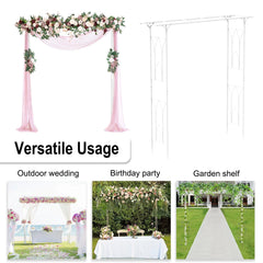 Stereoscopic White Garden Arch Arbor, Super Strong Metal Wedding Arch Decor, Outdoor Pergola Trellis