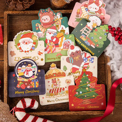 10pcs MIX Merry Christmas Greeting Card Santa Claus Snowman Custom Blank Cards Christmas Party Invitation Card New Year Gifts