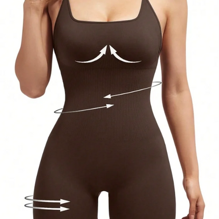Sexy Fitness Jumpsuit Women Cross Adjustable Sports Playsuit Running One Piece Yoga Suit Scrunch Shorts Backless Set Romper