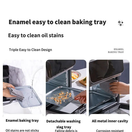 Electric Hot Air Fryer, 12L Large Capacity, 90% Less Oil, Convection Oven Deep Fryer, 360°Baking Viewable Window, Home Appliance