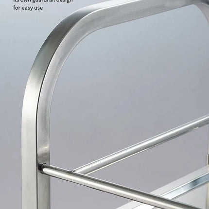 Stainless Steel Cart with Thickened Three Layers- Kitchen Utility Cart for Serving  Collecting Dishes Multi-functional Trolley