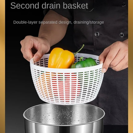 Stainless steel Vegetable Dehydrator Electric Cleanse Dryer Strainer Fruit and Vegetable Dry Wet Separation Dehydrator Kitchen