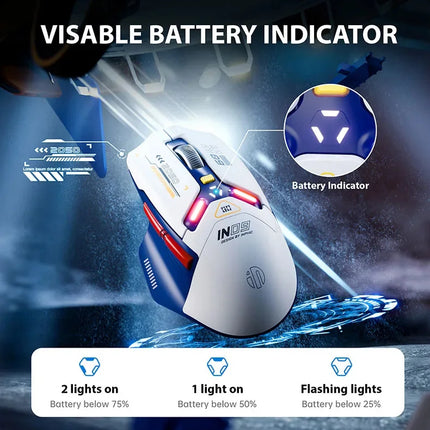 Inphic IN9 Wireless Gaming Mouse Rechargeable Ergonomics Bluetooth Mouse RGB Lighting Effect Desktop Computer Laptop Universal