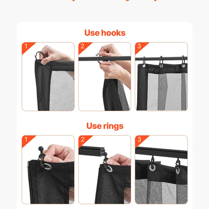 VEVOR Gazebo Netting Replacement Outdoor Garden Gazebo Net 4-Panel Sidewall Mesh Gazebo Curtain with Double Zipper for Garden