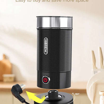 HiBREW Milk Frother Frothing Foamer Chocolate Mixer Cold/Hot Latte Cappuccino fully automatic Milk Warmer Cool Touch M1A