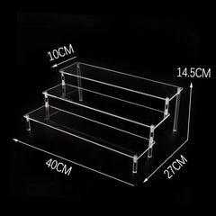 Acrylic Riser Display Stand Perfume Organizer Shelves for Amiibo Funko Figures Toys Cupcake Desserts Collection Cosmetic Jewelry
