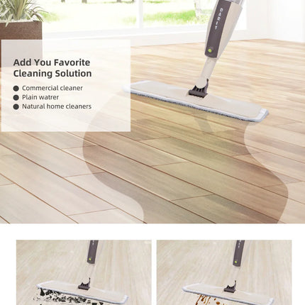 Spray Floor Mop with Replacement Microfiber Pads  Washing Flat Mop Home Kitchen Laminate Wood Ceramic Tiles Floor Cleaning Tools