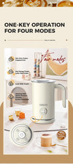 Automatic Milk Frother - Electric Foamer Hot Cold Cappuccino Maker Chocolate Mixer Warmer