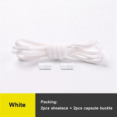 21 Colors No Tie Shoelaces Round Color Metal Lock Elastic Shoelace General For Children And Adults Sneakers Lazy Laces Unisex