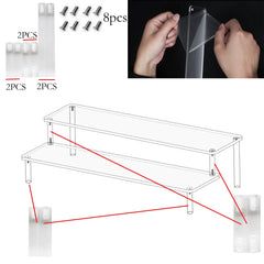 Acrylic Riser Display Stand Perfume Organizer Shelves for Amiibo Funko Figures Toys Cupcake Desserts Collection Cosmetic Jewelry