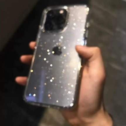 Luxury Bling Glitter Clear Phone Case For iPhone 16 15 14 13 12 11 Pro Max X XR XS 7 8 Plus Shockproof Transparent Soft Cover