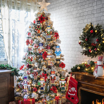 Christmas Nutcracker Soldier Wooden Pendant Xmas Tree Hanging Ornaments 2024 Navidad Decoration for Home 2025 New Year Gifts