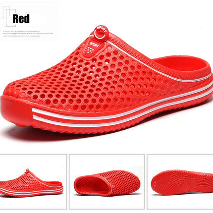 YRZL Men Summer Shoes Sandals Men's Holes Sandals Hollow Breathable Flip Flops Clogs Shoes Fashion Beach Slippers Big Size 45