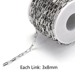 1meter Stainless Steel Necklace Chain for Jewelry Making DIY 1:3 NK Rolo Cable Link Curb Chains Thick Chain Bracelet Accessories