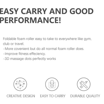 Folding Yoga Column Adjustable Pilates Foam Roller Portable Fitness Equipment Leg Back Muscle Massage and Relaxation