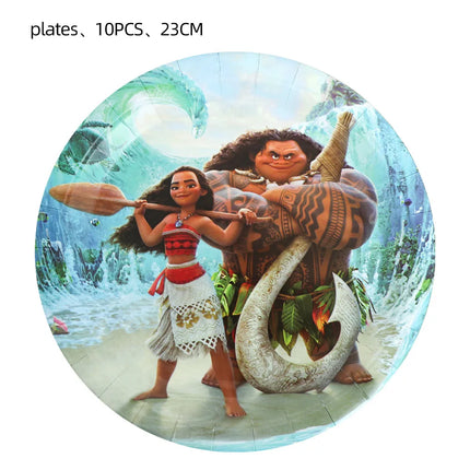 Disney Moana Birthday Decoration Tableware Cup Plate Backdrop Banner Kit Vaiana Moana Theme Happy Party Deco Balloons Supply Set