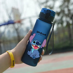 Lilo & Stitch 560ML Water Cup Children Portable Plastic Cartoon Figures Kawai Stitch Outdoor Large Capacity Sports Water Bottle