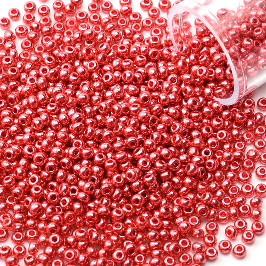 12Grams/Tube 2mm Metallic Seed Beads Japanese Round Glass Seedbeads For DIY Needlework Dress Adornment Sewing 1200pcs