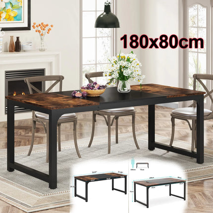 Tribesigns 63"x31.5" Dining Table, Industrial Kitchen Table for 6-8 Person, Rectangular Dinner Table for Dining Room Kitchen