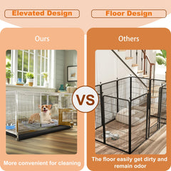 BingoPaw Stainless Steel Chicken Coop for Backyard and Farm Poultry Cage Hen House with Cover and Feeding Door