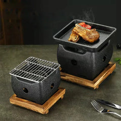 Aluminum alloy tea cooker Small oven Korean style cast iron barbecue dish portable grill korean bbq Japanese charcoal grill