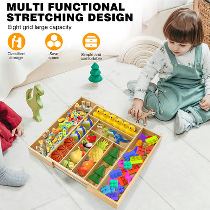 Kitchen Cutlery Drawer Organizer with 6 - 8 Compartments, Ideal Storing Knives, Forks and Other Utensils Cutlery Organizer Tray