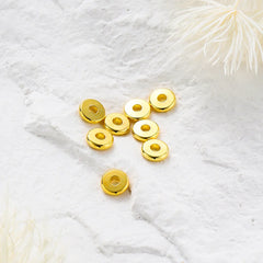 14K/18K Gold Plated 10-30Pcs 3/4/5/6/8mm Spacer Beads for DIY Necklace Bracelet Jewelry Making Supplies Accessories Wholesale