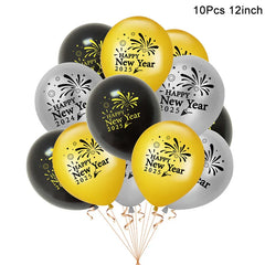 2025 Crown Number Foil Balloons Happy New Year Eve Party Decoration Photo Booth Props Supplies Christmas Home Decor Navidad 2024