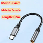 0.2m Male to Female / USB C To 3.5mm Cable