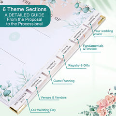 Bride's Wedding Planner&Organizer Wedding Planner Gold Foil Hardcover with Metal Corner+Countdown Calendar Engagement Diary Gift