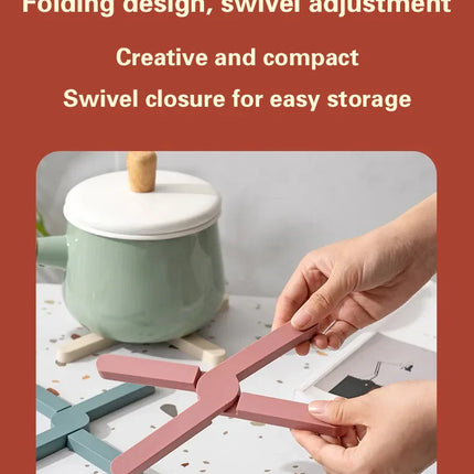 Silicone Heat Resistant Pad Foldable Non-Slip Pot Pan Mat Table Placemat Dish Plate Cross Holder Coaster Kitchen Table Trivet