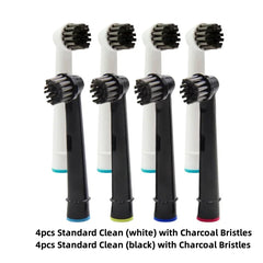 4/8PCS Replacement Brush Heads for Oral B Electric Toothbrushes Floss Cross Action 3D Pro White Precision Standard Daily Clean