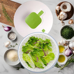 LMETJMA QuickPush Salad Spinner Large 6.3QT Vegetable Washer Dryer Strainer Drainer with Drain Salad Bowl and Colander JT400