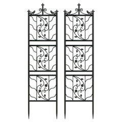 Thick Metal Garden Trellis, Bird Leaf Grid Panel Fence, Climbing Planter Support Frame, 2pcs