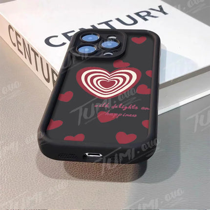 Lovely Rainbow Love Heart Soft Silicone Case for iPhone 14 15 Pro Max 13 12 11 X XS XR 7 8 Plus SE 2020 Shockproof Back Cover