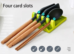 Kitchen Spoon Holders Fork Spatula Rack Shelf Organizer Plastic Chopsticks Holder Non-slip Spoons Pad