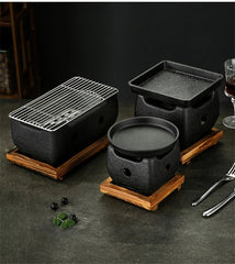 Aluminum alloy tea cooker Small oven Korean style cast iron barbecue dish portable grill korean bbq Japanese charcoal grill