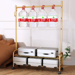 Aesthetic Golden Clothes Rack Metal Balcony Nordic Wheels Clothes Rack Floor Bedroom Burro Ropa Perchero Hallway Furniture