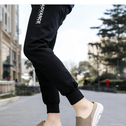 2024 Summer new breathable mesh shoes outdoor non-slip walking shoes comfortable sandals men half slippers casual loafers 35-48