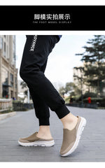 2024 Summer new breathable mesh shoes outdoor non-slip walking shoes comfortable sandals men half slippers casual loafers 35-48