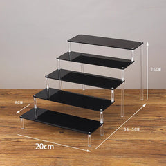 Acrylic Riser Display Stand Perfume Organizer Shelves for Amiibo Funko Figures Toys Cupcake Desserts Collection Cosmetic Jewelry
