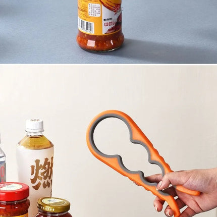 Four-in-One Bottle Opener Kitchen Multi-Functional Can Openers Cans Bottle Opener Non-Slip Labor-Saving Twist Bottle Lid Opener