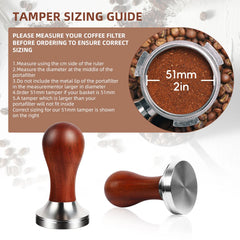 BioloMix Espresso Press Hammer 51mm Solid Wood with whole 304 Stainless Steel Base, suit CM7008