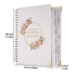 Bride's Wedding Planner&Organizer Wedding Planner Gold Foil Hardcover with Metal Corner+Countdown Calendar Engagement Diary Gift