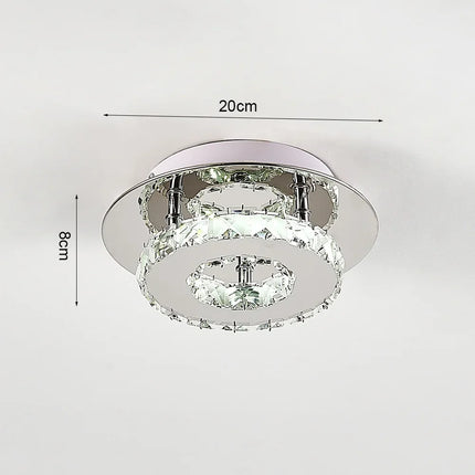KOMORE Modern Small Crystal LED Ceiling Light, Square / Round for Office, Living Room, Bedroom, Kitchen, Hallway