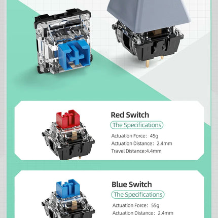 Machenike K500 Mechanical Keyboard Gaming Keyboard Wired Keyboard Hot Swappable 94 Keys RGB Light Mac Windows