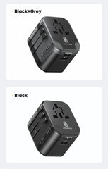 ASOMETECH International Travel Adapter USB Charger 2 USB and 2 Type C Port All-in-one Wall Charger for US EU UK AUS Travel